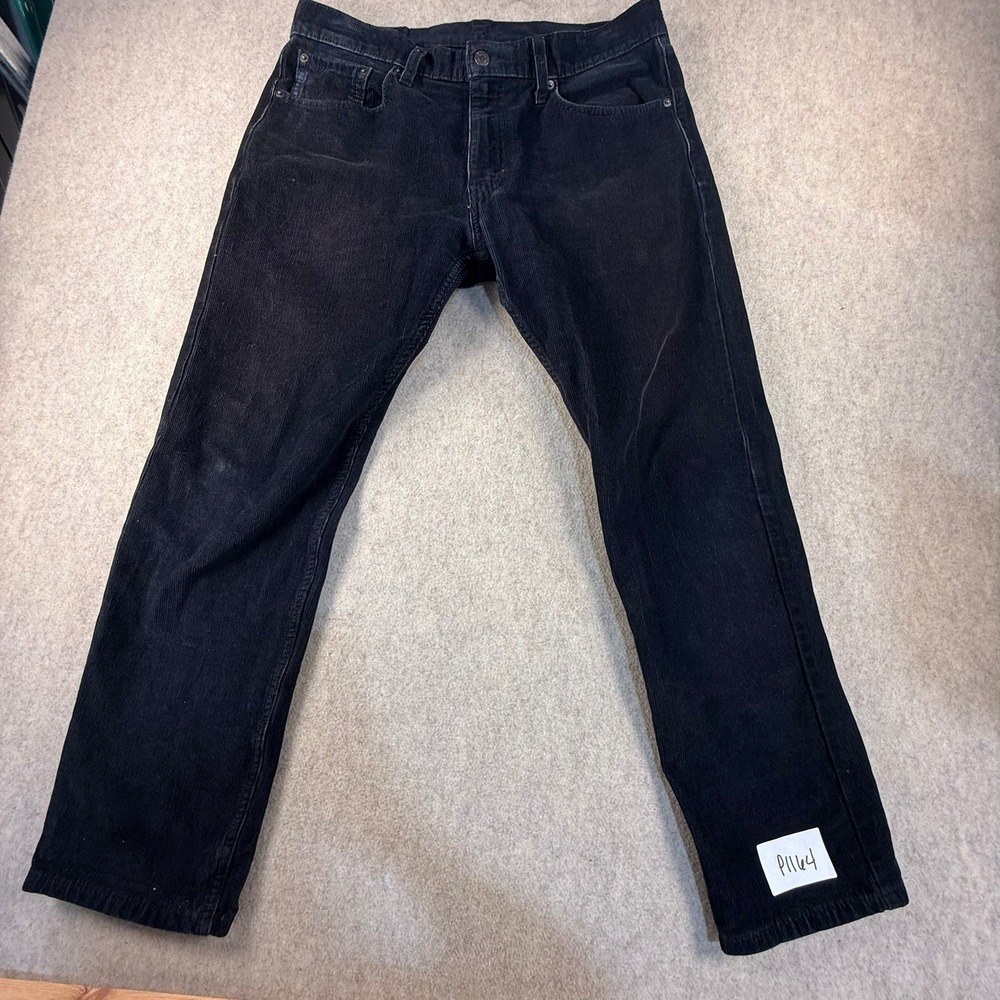 Levis 502 Regular Taper Corduroy Pants Mens 33x30 Black 29507-0041